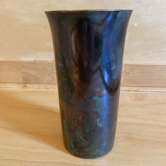 Signed Black Starr & Gorham Vintage 1940-1962 Patina Silver Simple Tumbler Cup - Picture 1 of 10